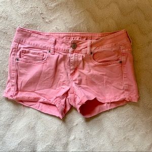 American Eagle Coral Denim Shorts